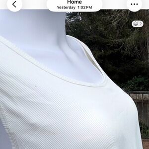 Elegant White Sleeveless Top. Size L.